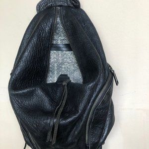 REBECCAMINKOFF LEATHER BLACK BACKPACK  W/SILVER